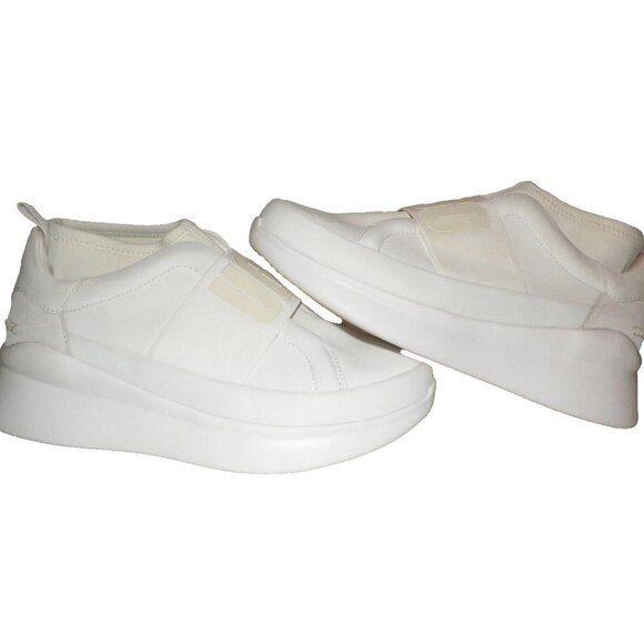 Women's 8.5 UGG Neutra Platform Sneakers 2" Winter White Neoprene Ankle Mid Top - Picture 6 of 9
